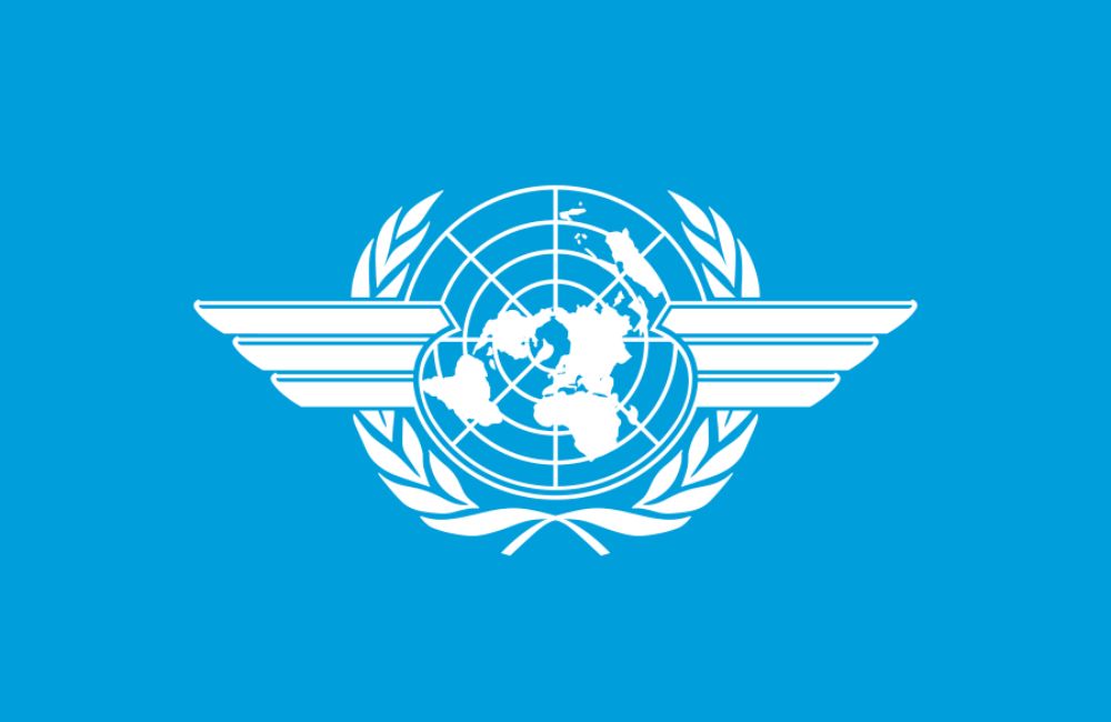 Brasão oficial da Organização da Aviação Civil Internacional (OACI), símbolo institucional da agência especializada da ONU que regula a aviação civil global, representando segurança aérea, cooperação internacional e padronização técnica.